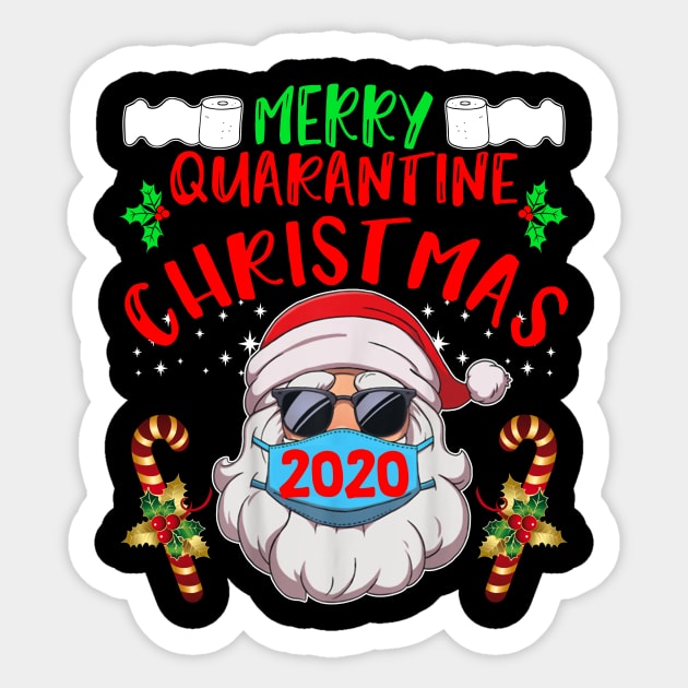 Merry Christmas Santa wears mask 2020 Sticker by TeesCircle